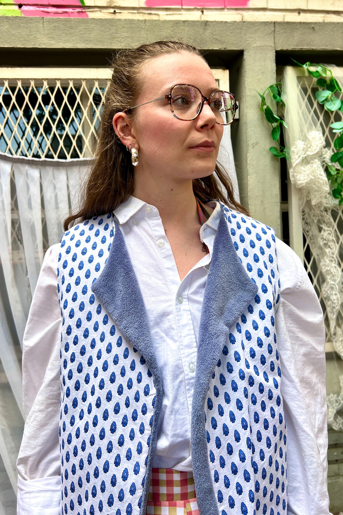 Gilet sans manches réversible bleu - LunaticShop