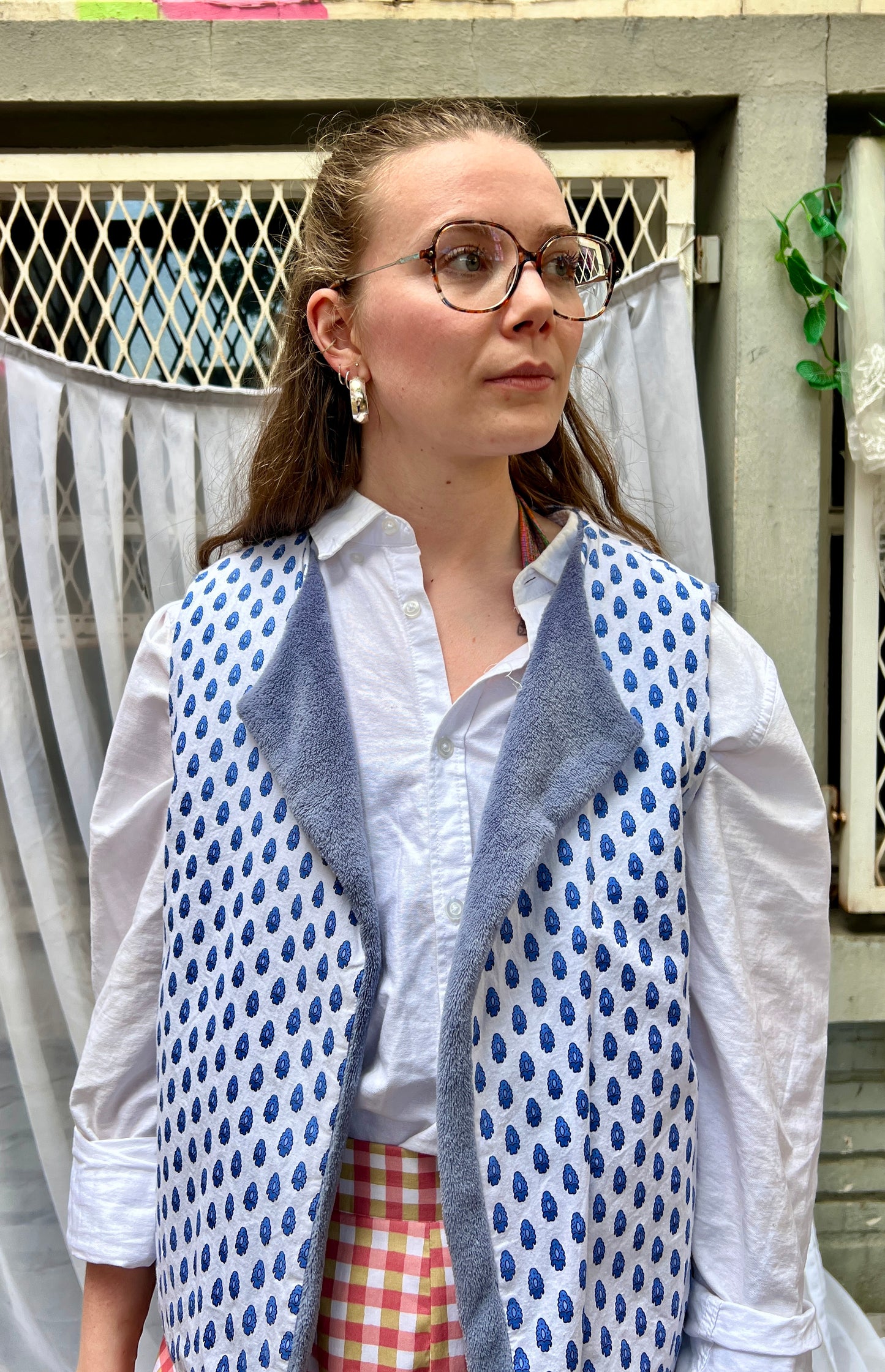 Gilet sans manches réversible bleu - LunaticShop