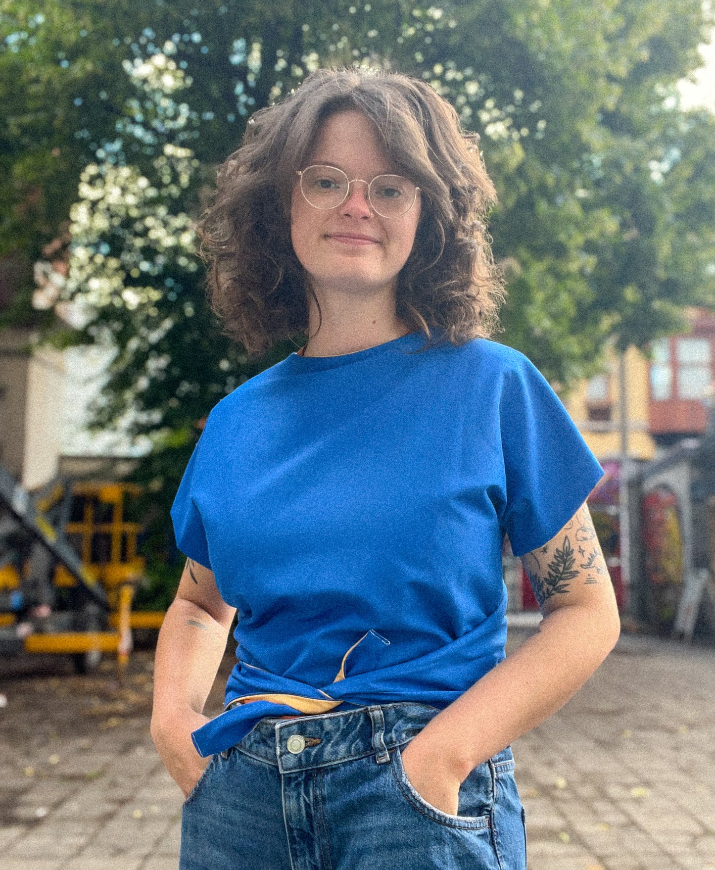Top pop réversible - Jaune et bleu - S/M - LunaticShop