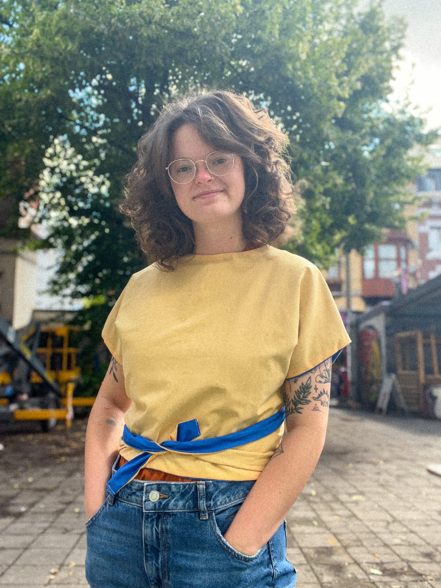 Top pop réversible - Jaune et bleu - S/M - LunaticShop