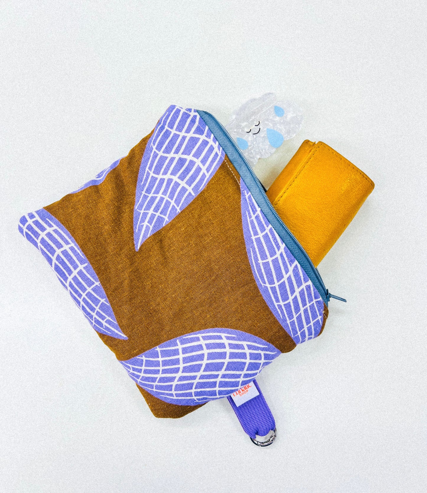 Pochette - Lin brun et violet - LunaticShop