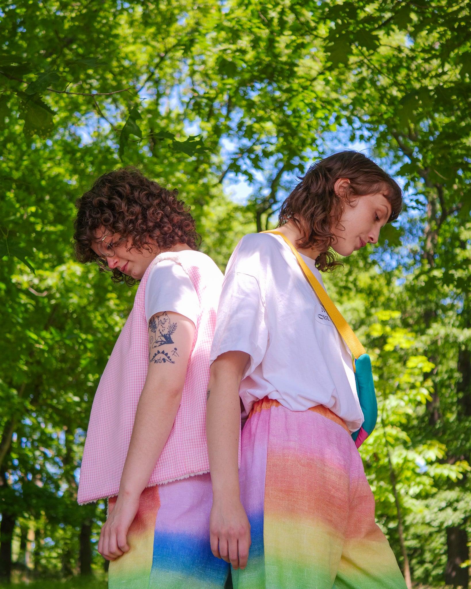 Pantalon Upcyclé Arc-en-ciel - S/M - LunaticShop