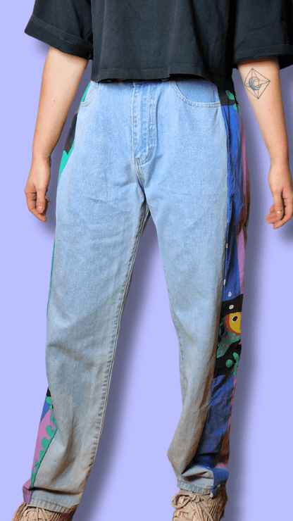 Fish Pants - Upcycling-jeans met vintage laken