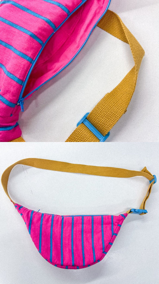 Sac halfmoon - rose et bleu