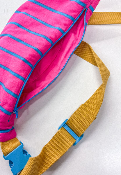 Sac halfmoon - rose et bleu