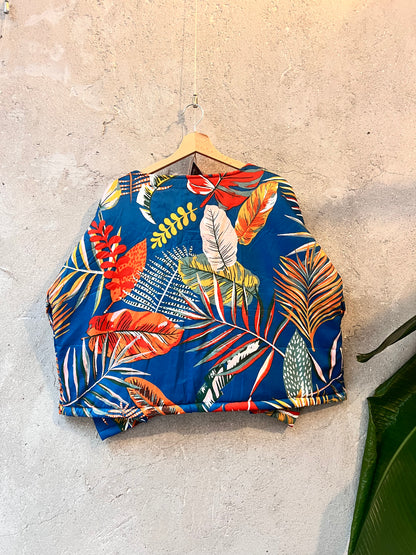 Veste Kimono - Jaune et bleu plantes