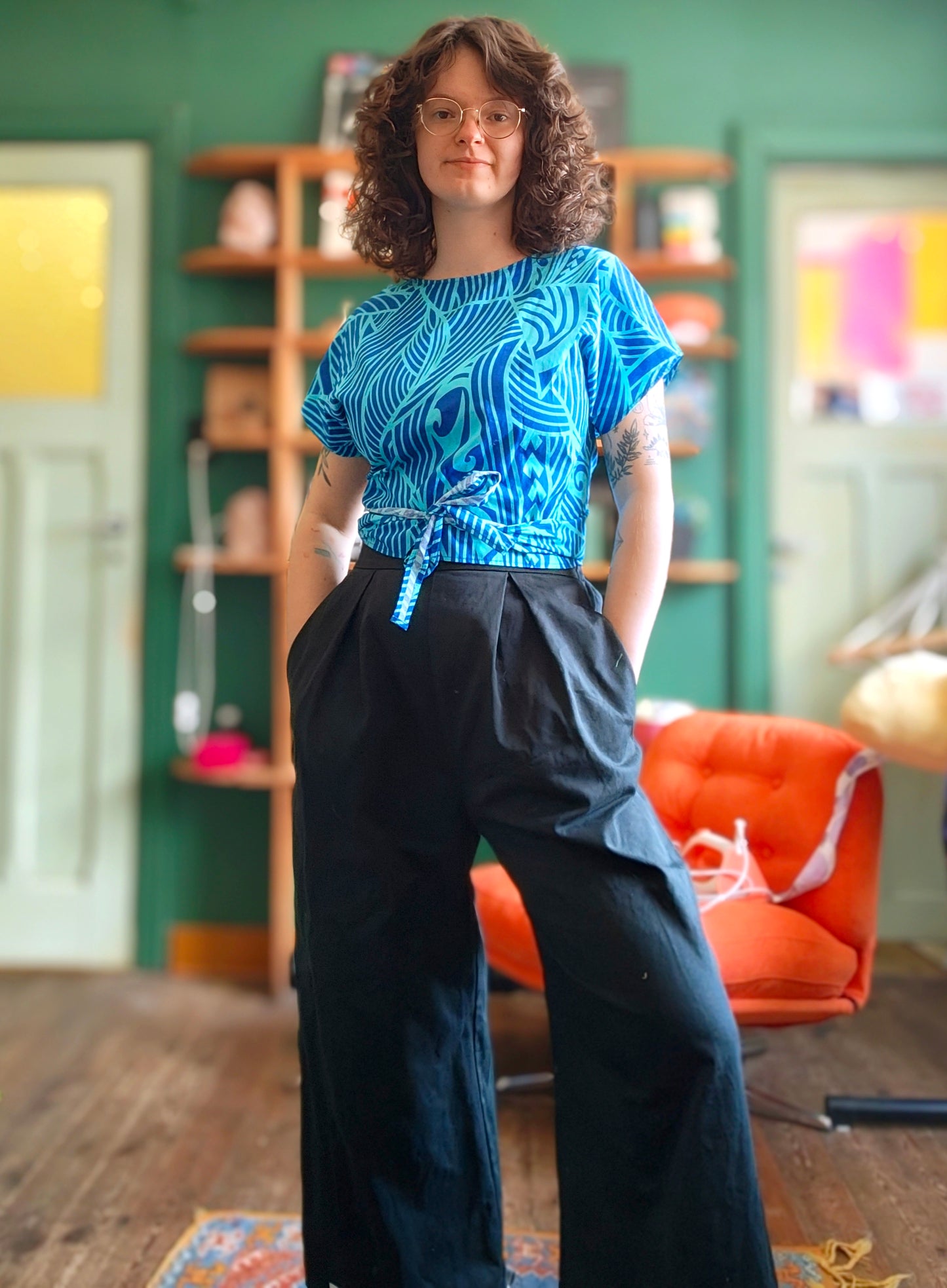 Top pop - blue lines - S/M