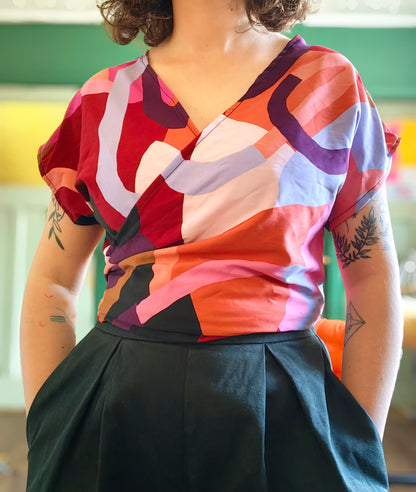 Top pop - purple lines - S/M