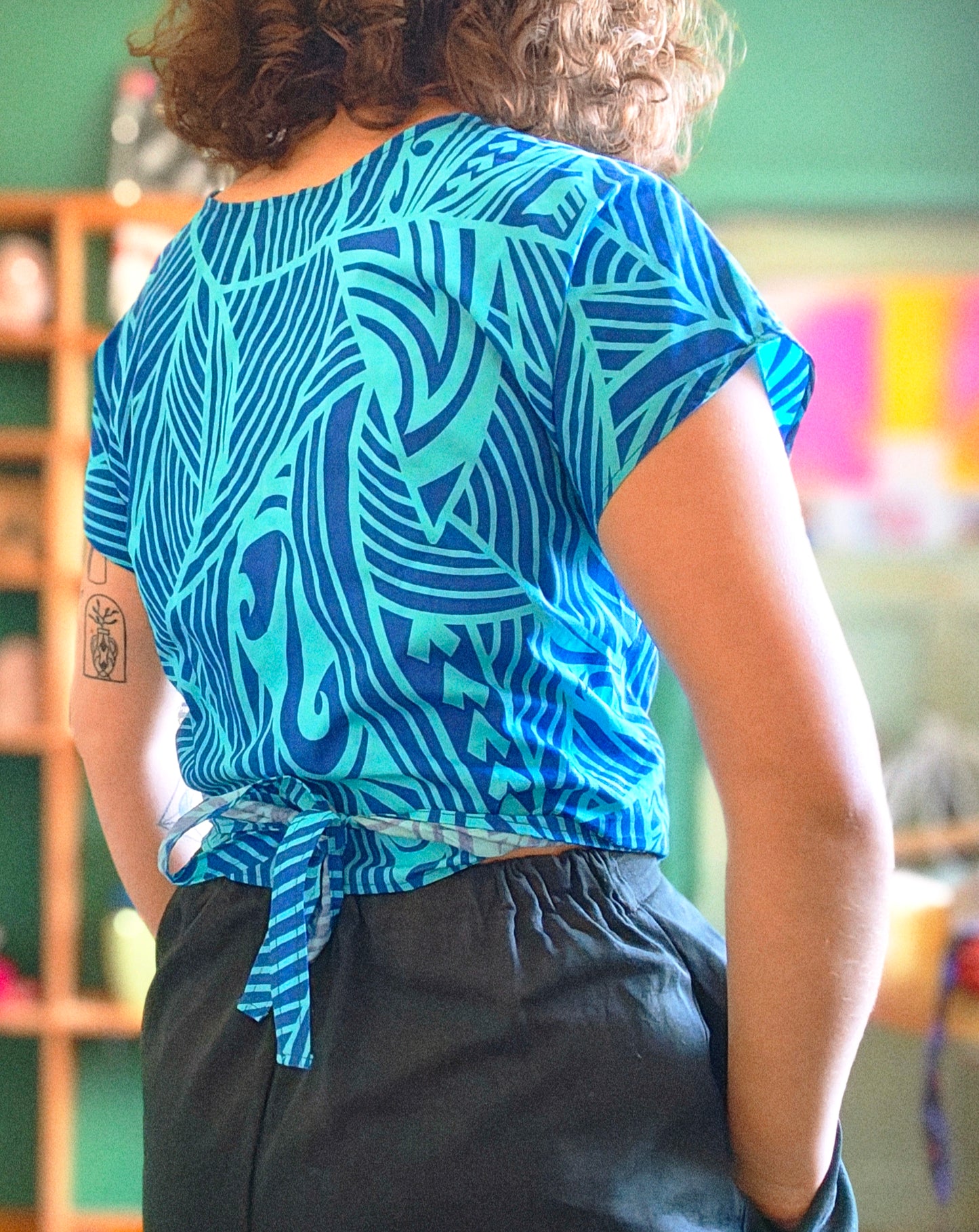 Top pop - blue lines - S/M